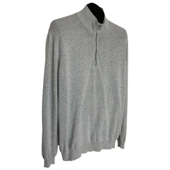 Malo Mens 1/2 Zip Pullover Sweater 56 US/46 XXXL Gray Cotton DEFECT - Picture 4 of 13